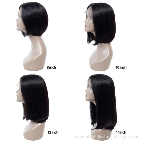 13X4X1 Lace Short Bob T Part Human Hair Closure Wig For Black Women Bleached Knots Pre Pluck U-Part 2X6 Bob Lace Front Wig